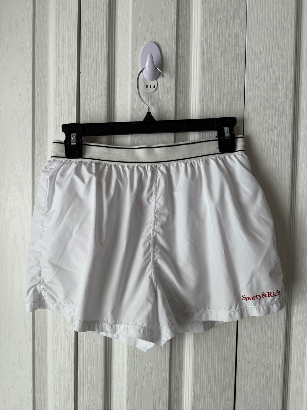 Sporty & Rich White Athletic Shorts with Contrast Waistband